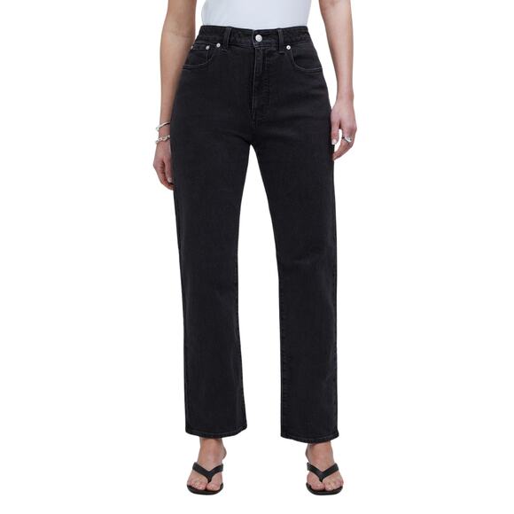 Madewell Denim - Madewell Jeans Womens 18W Black Curvy 90s Straight Leg High Rise Denim Cotton
